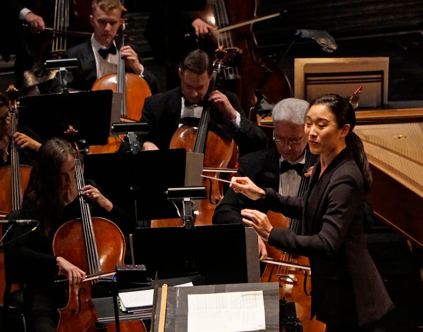 Jane Kim conducts the Dallas Opera Orchestra.