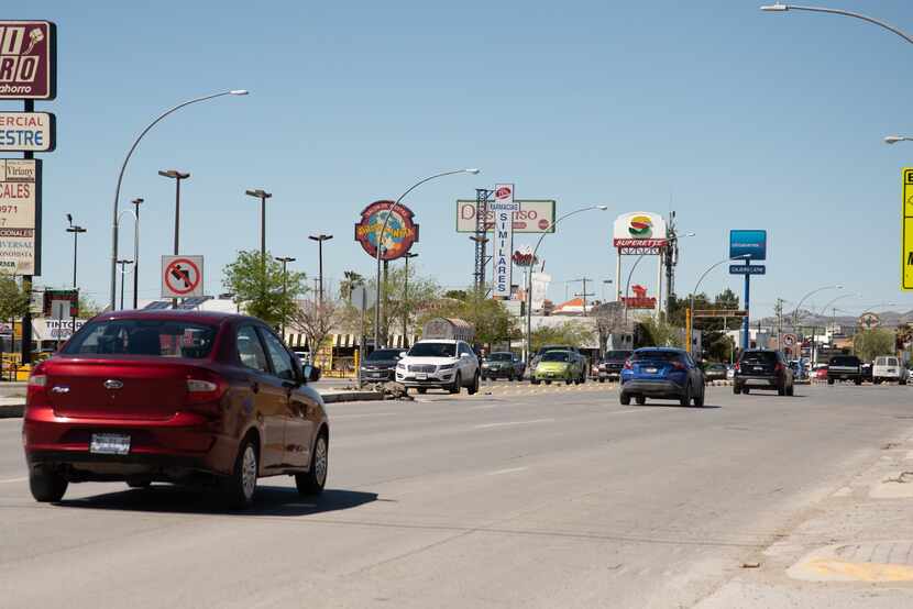 Traffic in Juarez continues to flow on March 26, 2020,  despite the local government's...