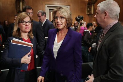 Betsy DeVos, President Donald Trump's pick for education secretary, attended her...