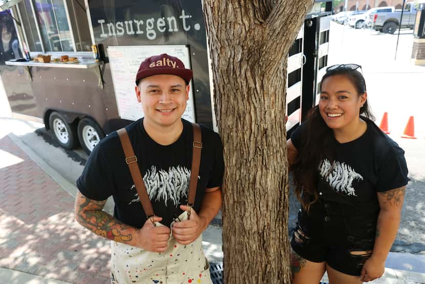 Cowners and chef, Sam Lopez, and pastry chef Gabby Sanchez, pose for a portrait, on...