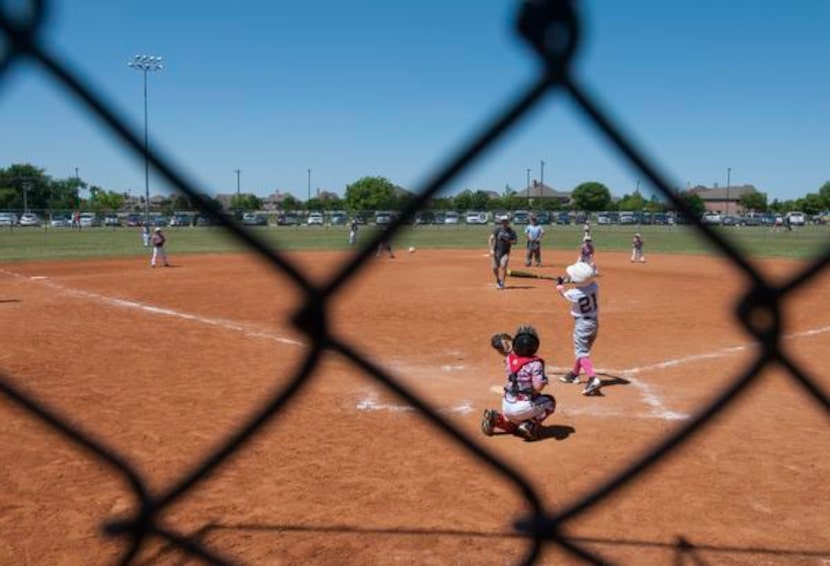 Donevan Davis with North Texas Fury gets a hit during Strikes Against Cancer in McKinney.