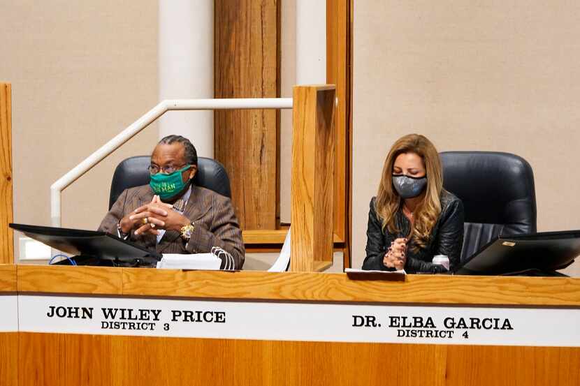 Dallas County Commissioners John Wiley Price and Dr. Elba Garcia met for their regular...