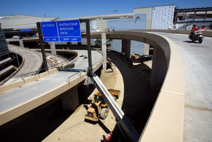 Ramps leading into Terminal D, Dallas/Fort Worth International Airport's new international...