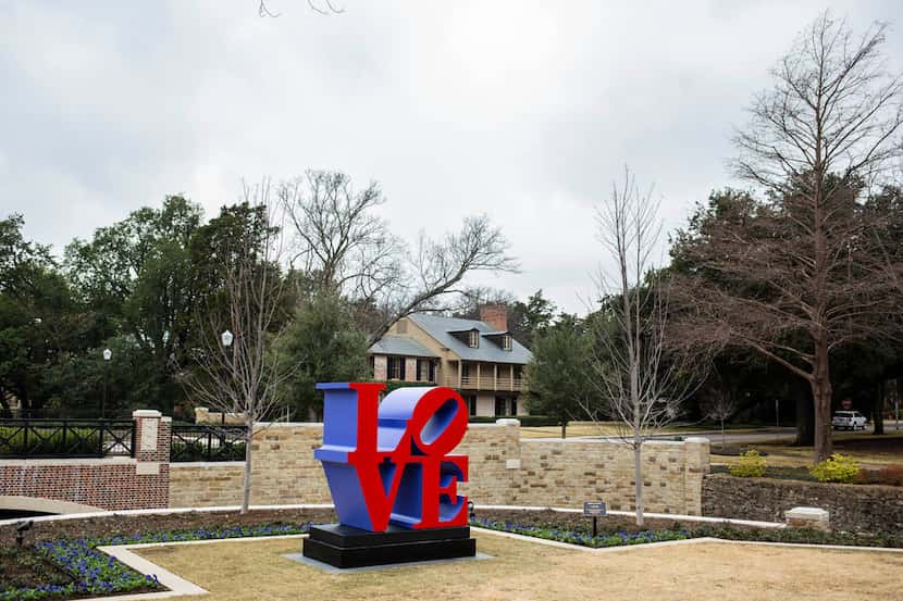 Robert Indiana's famous pop-art "LOVE" sculpture has landed in University Park as of late...
