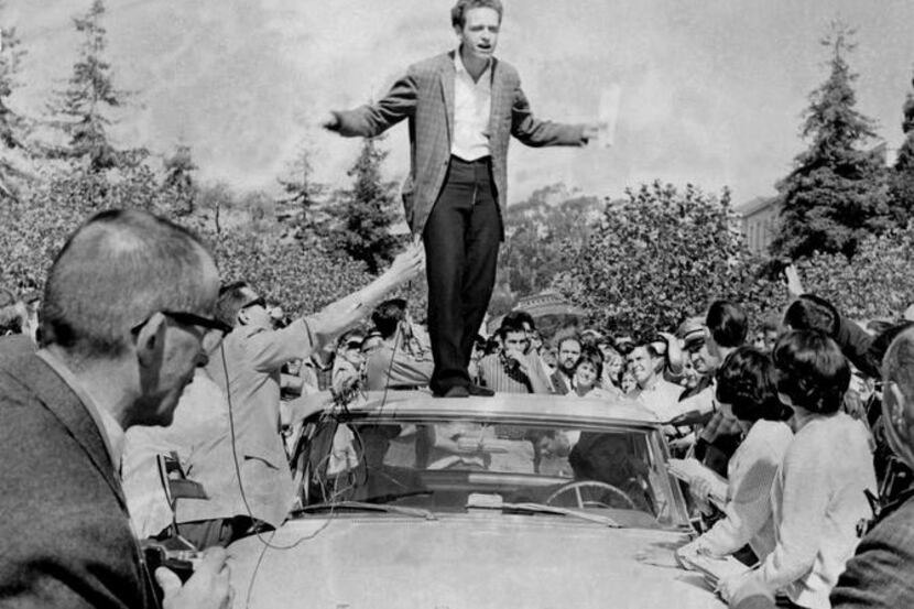 Mario Savio, exhorting protesters from atop a car in 1964, became the leader of the Free...