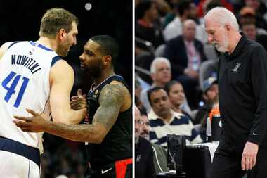 Gregg Popovich grabbed the mic and urged Spurs fans to stop booing Kawhi Leonard. Mavericks...