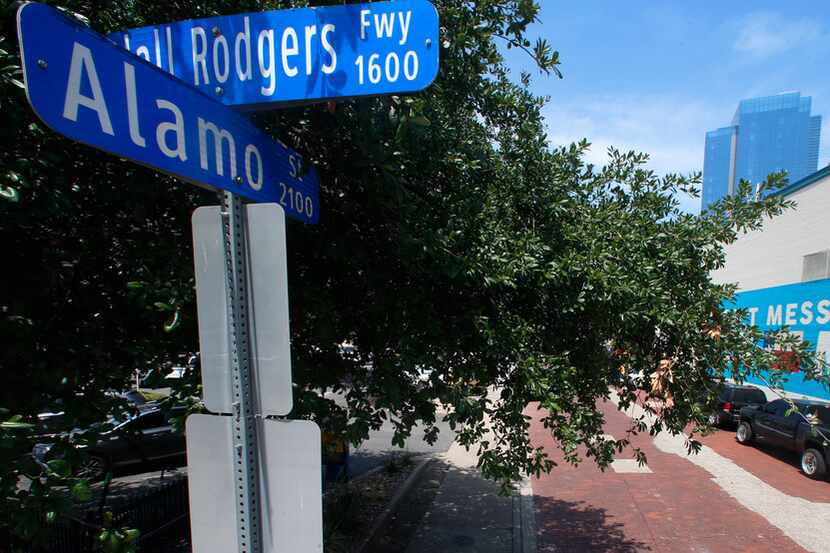 Alamo Street runs off of McKinney Avenue in Uptown, right next to El Fenix Restaurant. 
The...