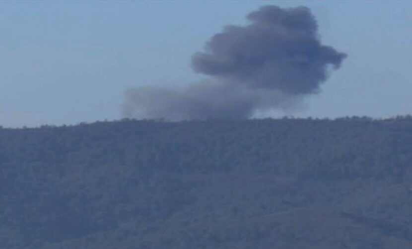 This frame grab from video by Haberturk TV, shows smoke rising from the site where a Russian...