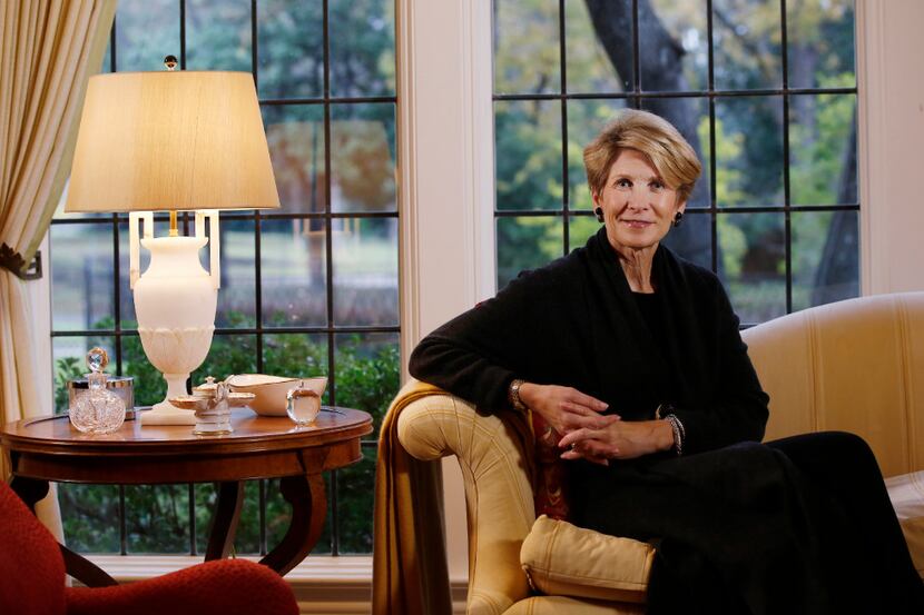 Laura Miller, former Dallas Mayor poses for a portrait in her living room at her home on...