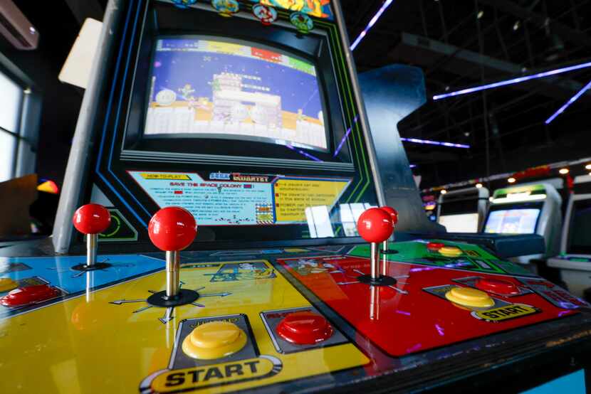 A game of Quartet sits ready for the next players at Free Play Arcade in the Trinity Groves...