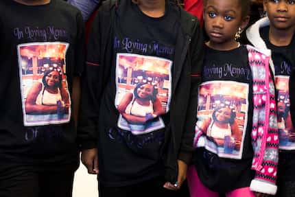 Nevaeh Simmons (second from right), 5, the daughter of slain Dollar General clerk Gabrielle...