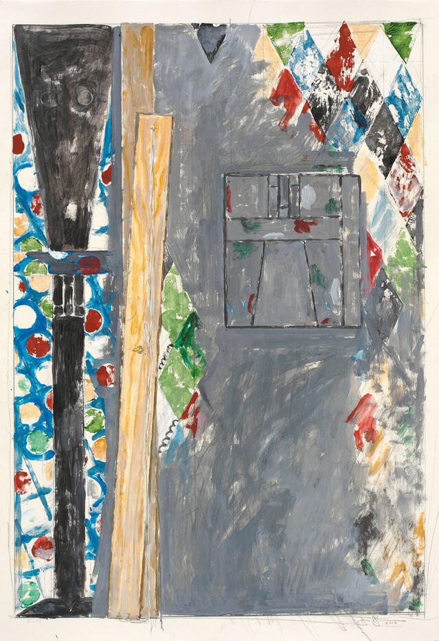 Bushbaby, 2004, by Jasper Johns. Acrylic and graphite pencil on paper mounted on paper. The...