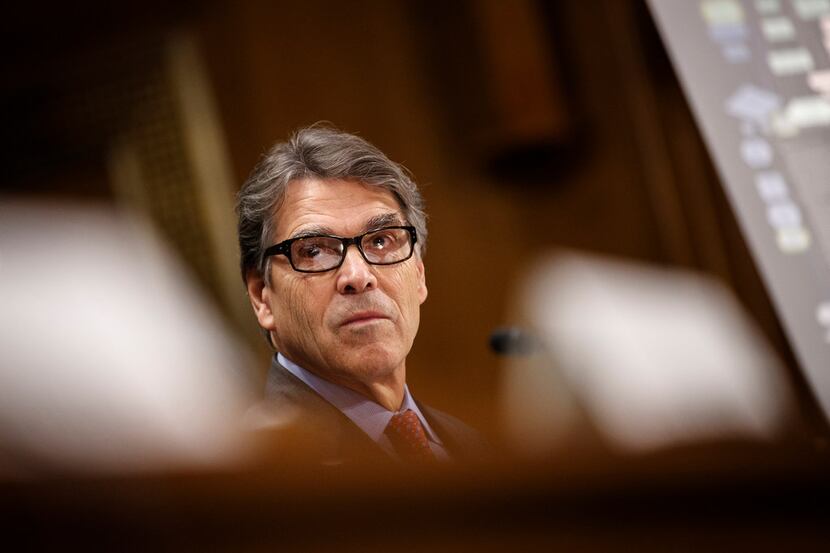 Energy Secretary Rick Perry attends a Senate hearing on infrastructure policy on March 14....