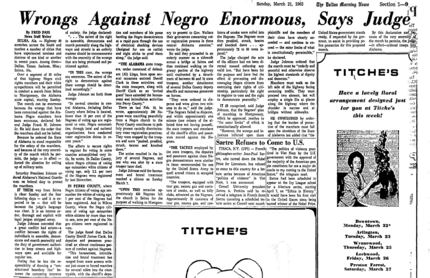 Snip of March 21, 1965 published in The Dallas Morning News.