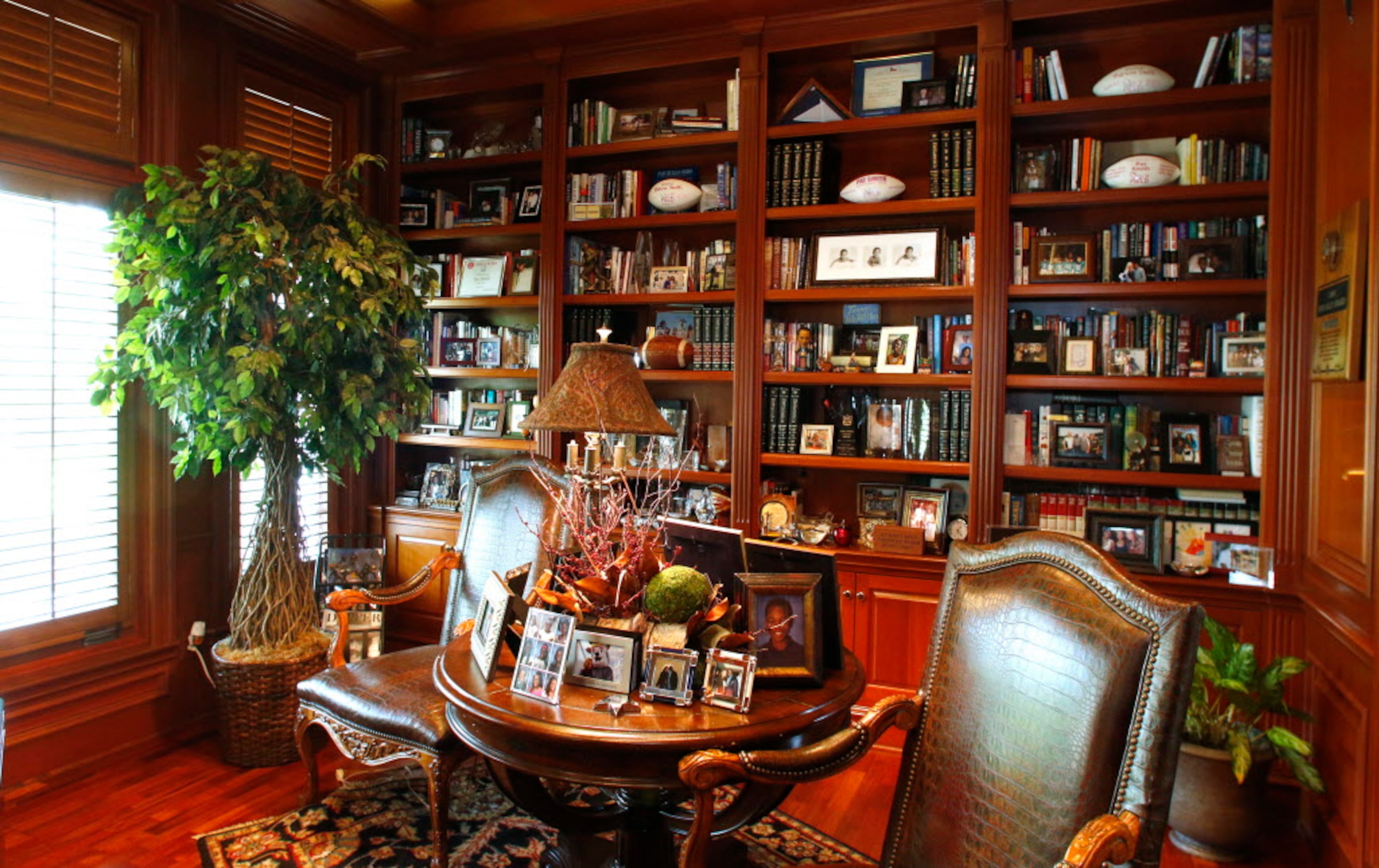 Former Dallas Cowboys running back Emmitt Smiths home office in Dallas, Texas on Wednesday,...