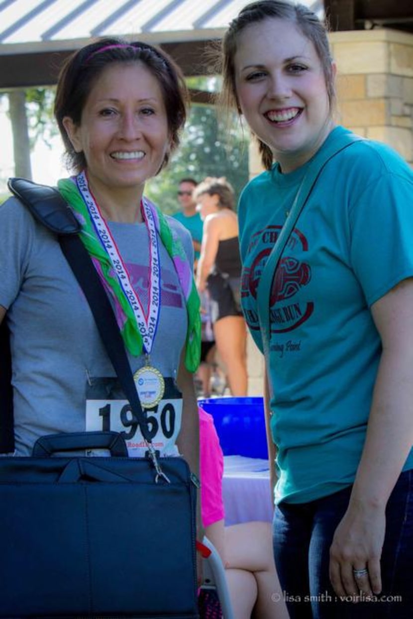 
Yoli Palfreyman (left), volunteer advocate, and Samantha Wyman, community education...