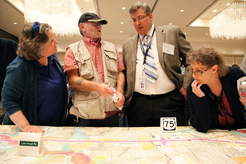 From left: Celeste Harden of McKinney and her husband Clif talk with TxDOT Professional...