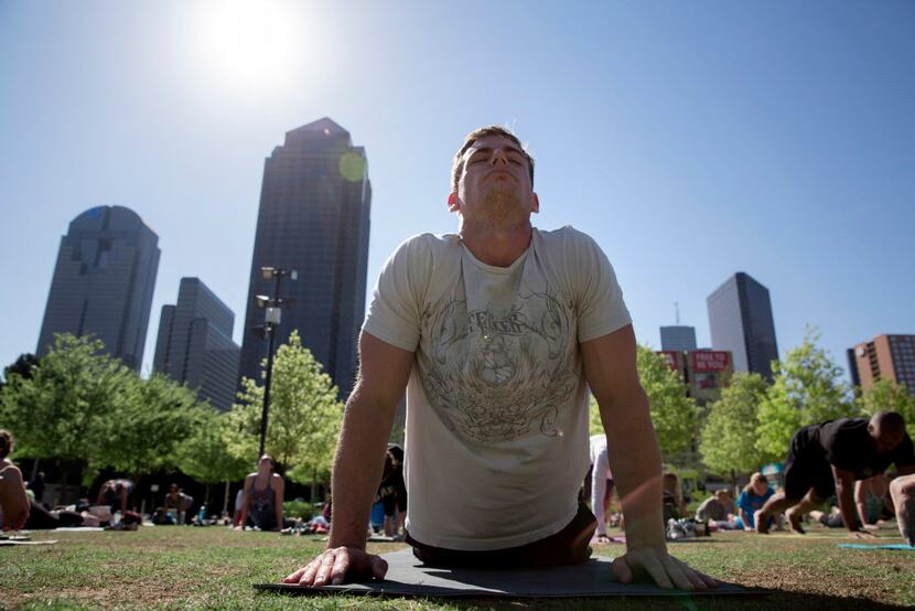 The weekend offers plenty of outdoorsy yoga events at Klyde Warren Park and beyond. 