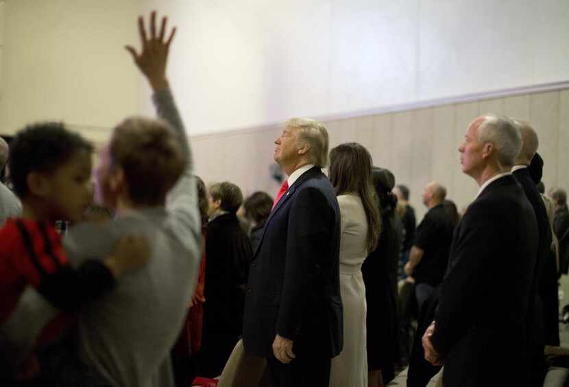
Donald Trump attended a Sunday service with his wife at First Christian Church in Council...