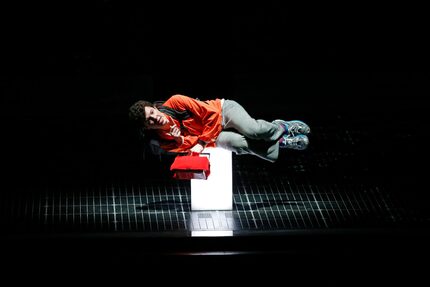 Adam Langdon (right), as Christopher Boone, performs during the 'The Curious Incident of the...