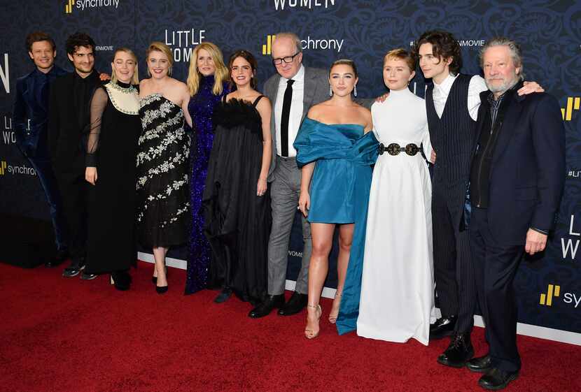 (L-R) Actors James Norton, Louis Garrel, Saoirse Ronan, director Greta Gerwig, actors Laura...