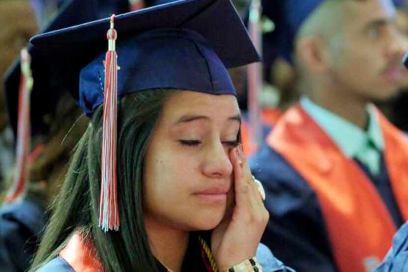 
Ivette Alvarez Macias got emotional at the Uplift Peak Preparatory 2014 graduation on May 22.

