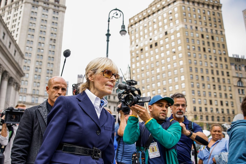 E. Jean Carroll exits the New York Federal Court, Friday, Sept. 6, 2024, after former...