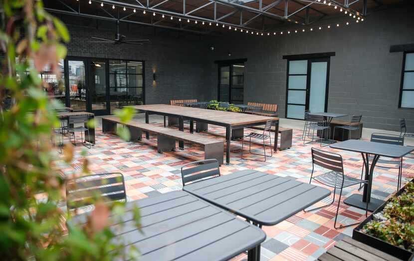 Patio of Quadrant Investment Properties Manufacturing District offices northwest of downtown...