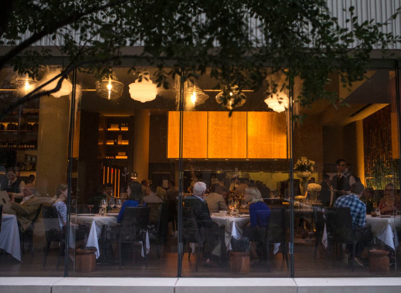 The dining room at Flora Street Cafe, seen from the outside (Ryan Michalesko/The Dallas...