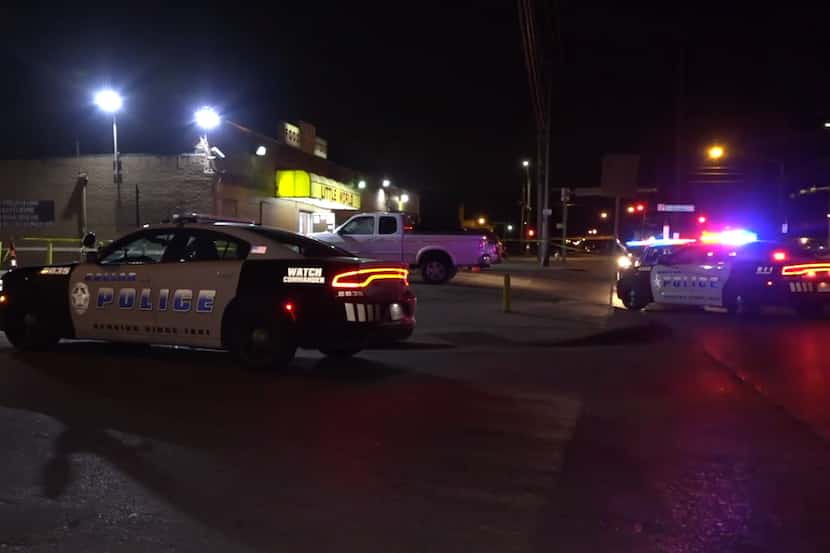 Dallas police at the scene of a shooting Saturday, Jan. 25, 2020, in the 4600 block of South...
