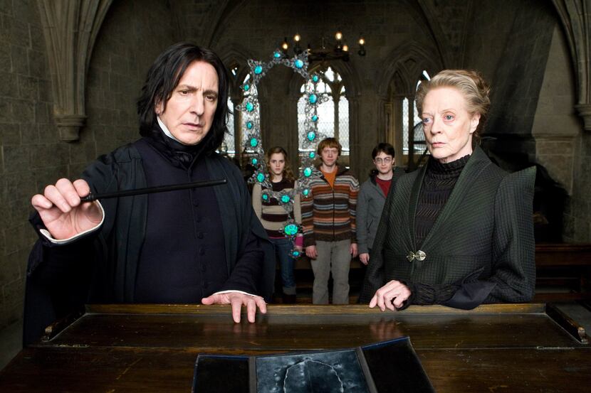 Alan Rickman and Maggie Smith are shown in Warner Bros. Pictures fantasy adventure, "Harry...