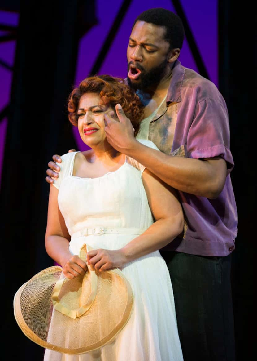 Indira Mahajan, who plays Bess, and Norman Garrett, who plays Crown, perform during a dress...