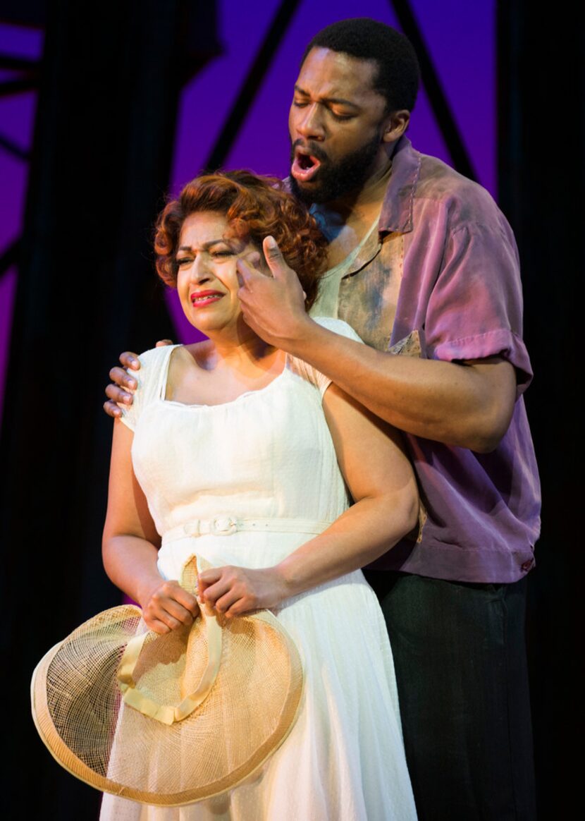 Indira Mahajan, who plays Bess, and Norman Garrett, who plays Crown, perform during a dress...