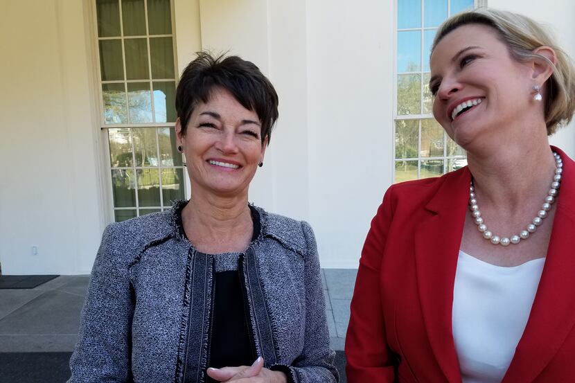Texas state Sens. Donna Campbell, left, and Dawn Buckingham, both physicians and...