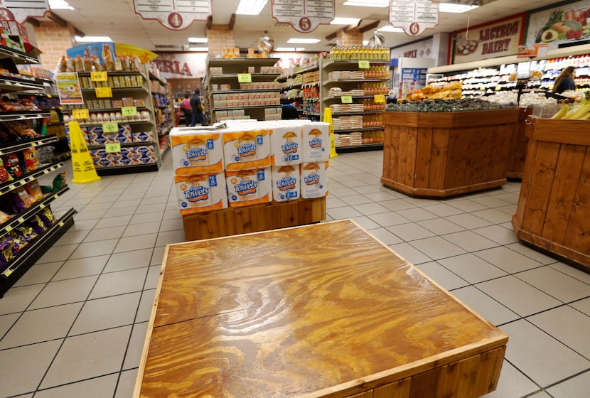 Where bottled water once sat in plentiful supply, only a bare countertop remained at La...