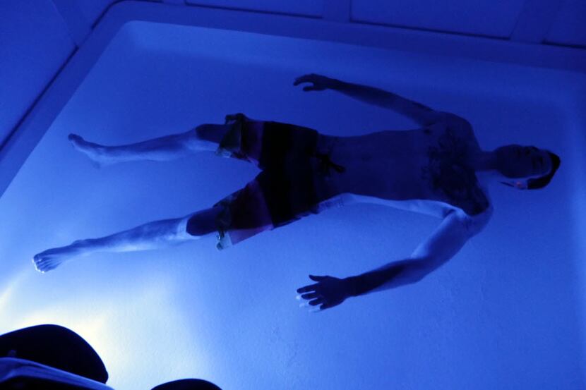 James Blair floated in a tank at the Adrift Float Spa in Dallas in April 2015.