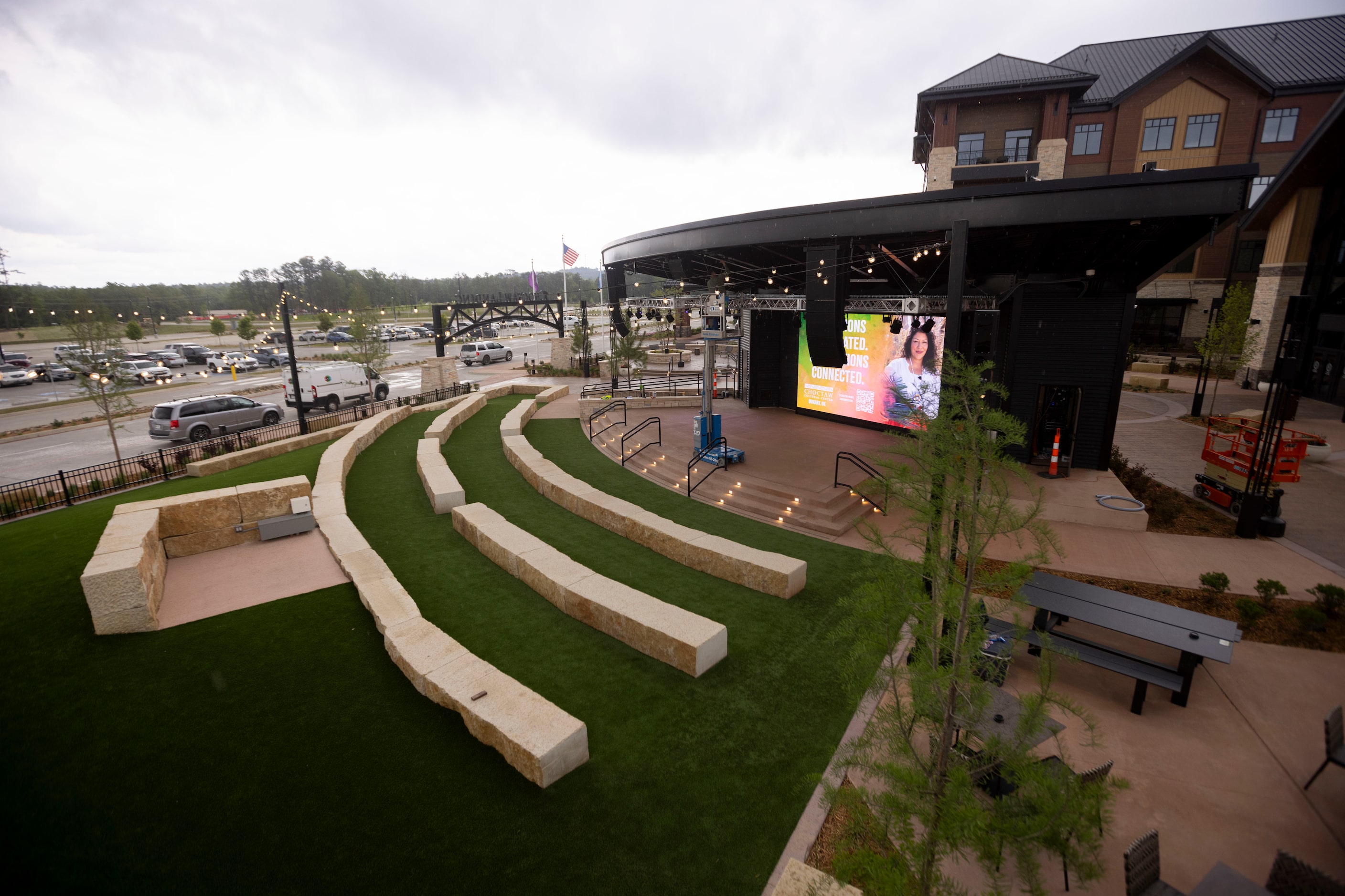 Choctaw Landing’s outdoor amphitheater photographed during a media day on Wednesday, April...