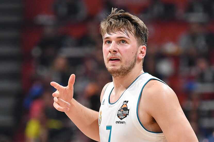 Luka Doncic reacts during the EuroLeague Final Four finals match between Real Madrid and...