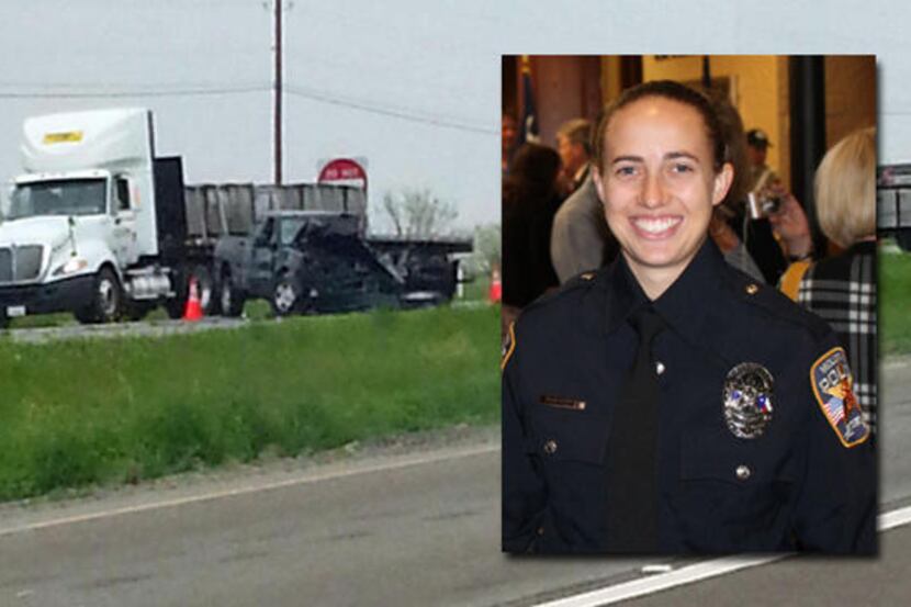Midlothian police Officer Heather Phares (inset), 22, died Monday from injuries suffered in...