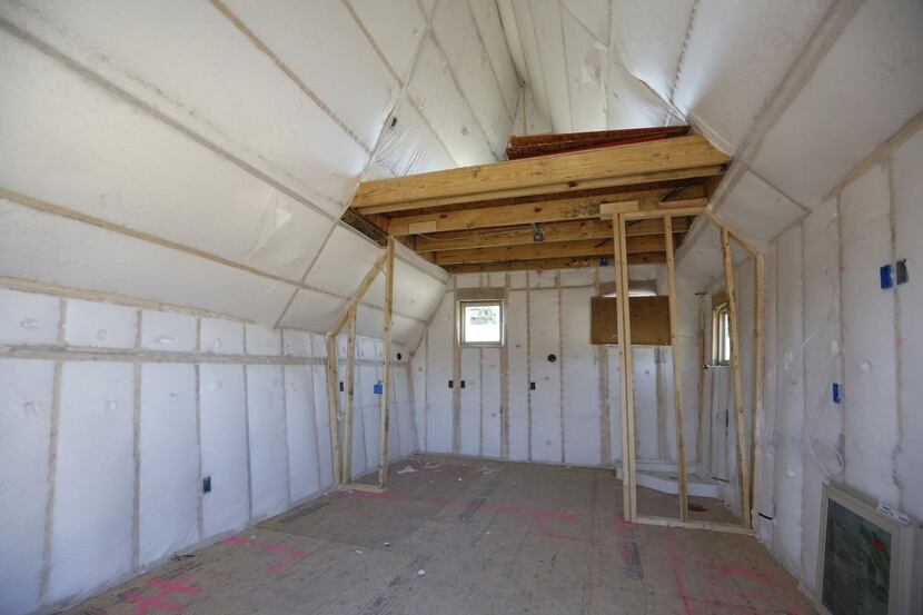 
Interior of Tiny Haus, currently under construction in Lucas, Texas, photographed Wednesday...