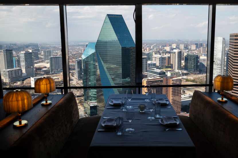 Monarch, the new restaurant on the 49th floor of The National building in downtown Dallas,...