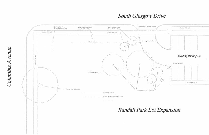 This is how the parking lot was presented to the Park and Recreation Board at the beginning...