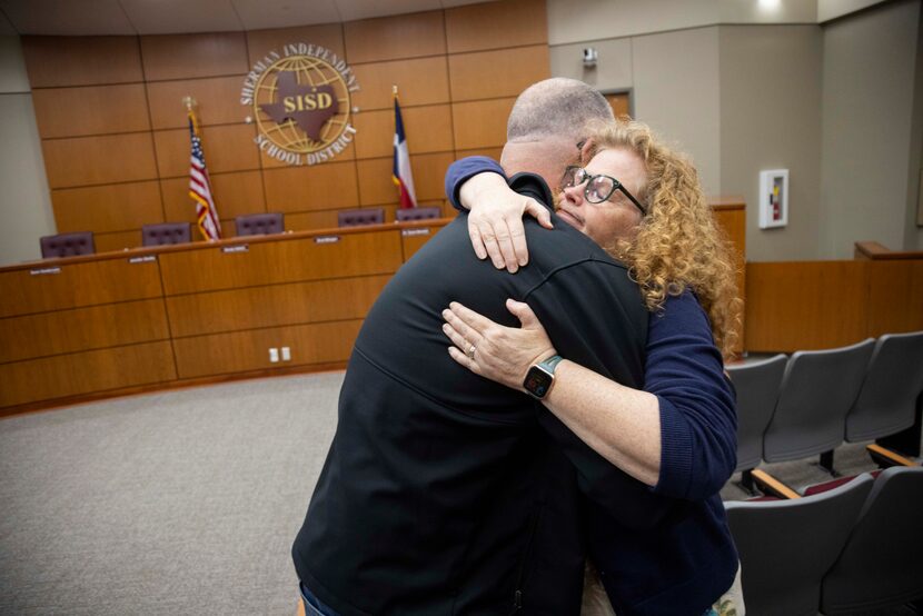 (From left) Phillip Hightower, father of Max Hightower, a transgender student who was...