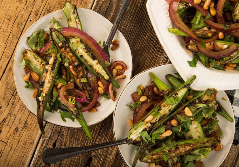 Warm Okra and Red Onion Salad with Pine Nuts can send you into vegetable nirvana. Who said...