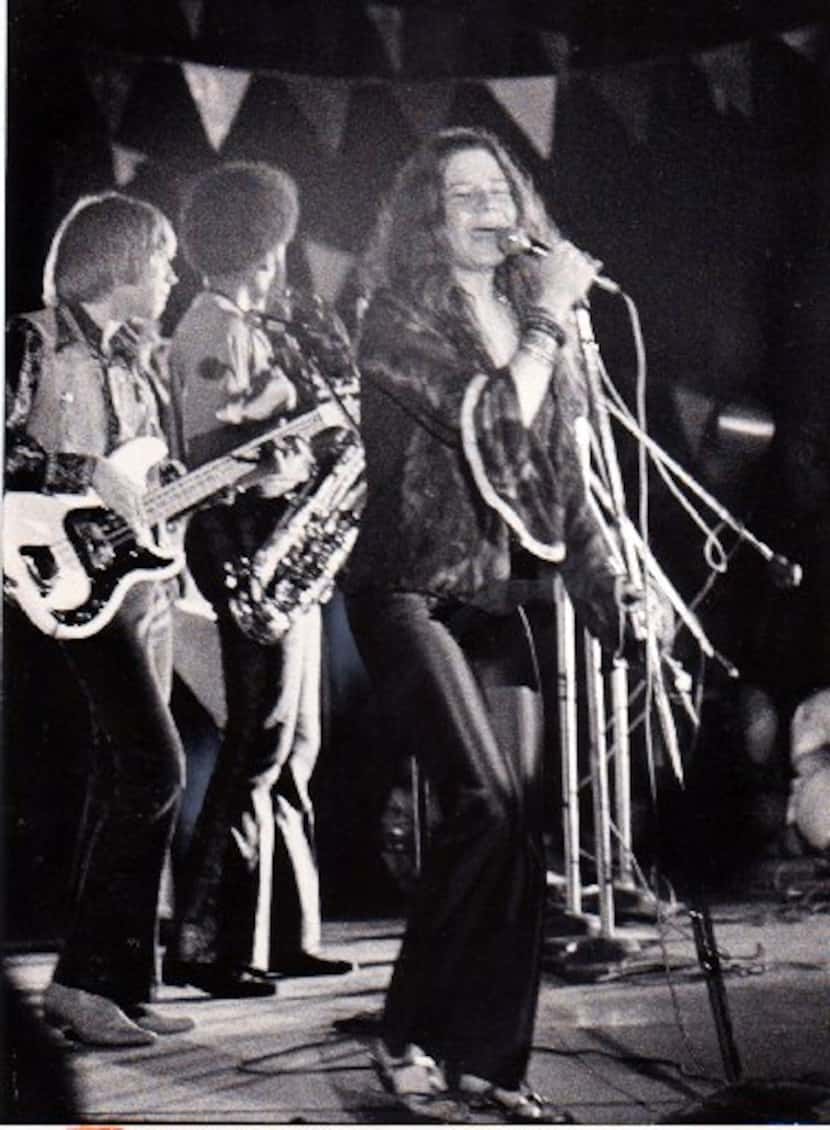 Janis Joplin performs at the Texas International Pop Festival in Lewisville, Texas, in 1969. 