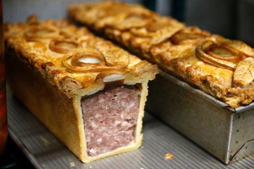 Pork and pheasant pate en croute in the walk-in at FT33.