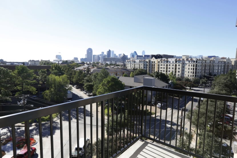This Monaco on the Trail apartment has a great view of Dallas from Uptown.