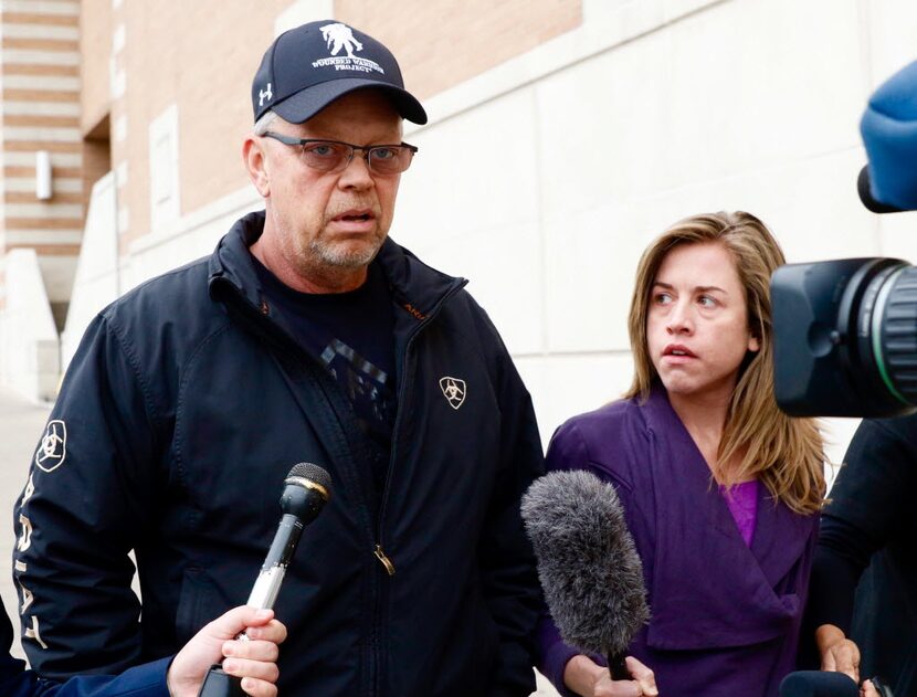 Fred Couch, father of Ethan Couch leaves the Tim Curry Justice Center in Fort Worth on...