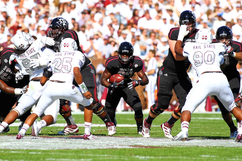 Nov 03, 2012; Starkville, MS, USA;  Texas A&M Aggies running back Christine Michael (33)...