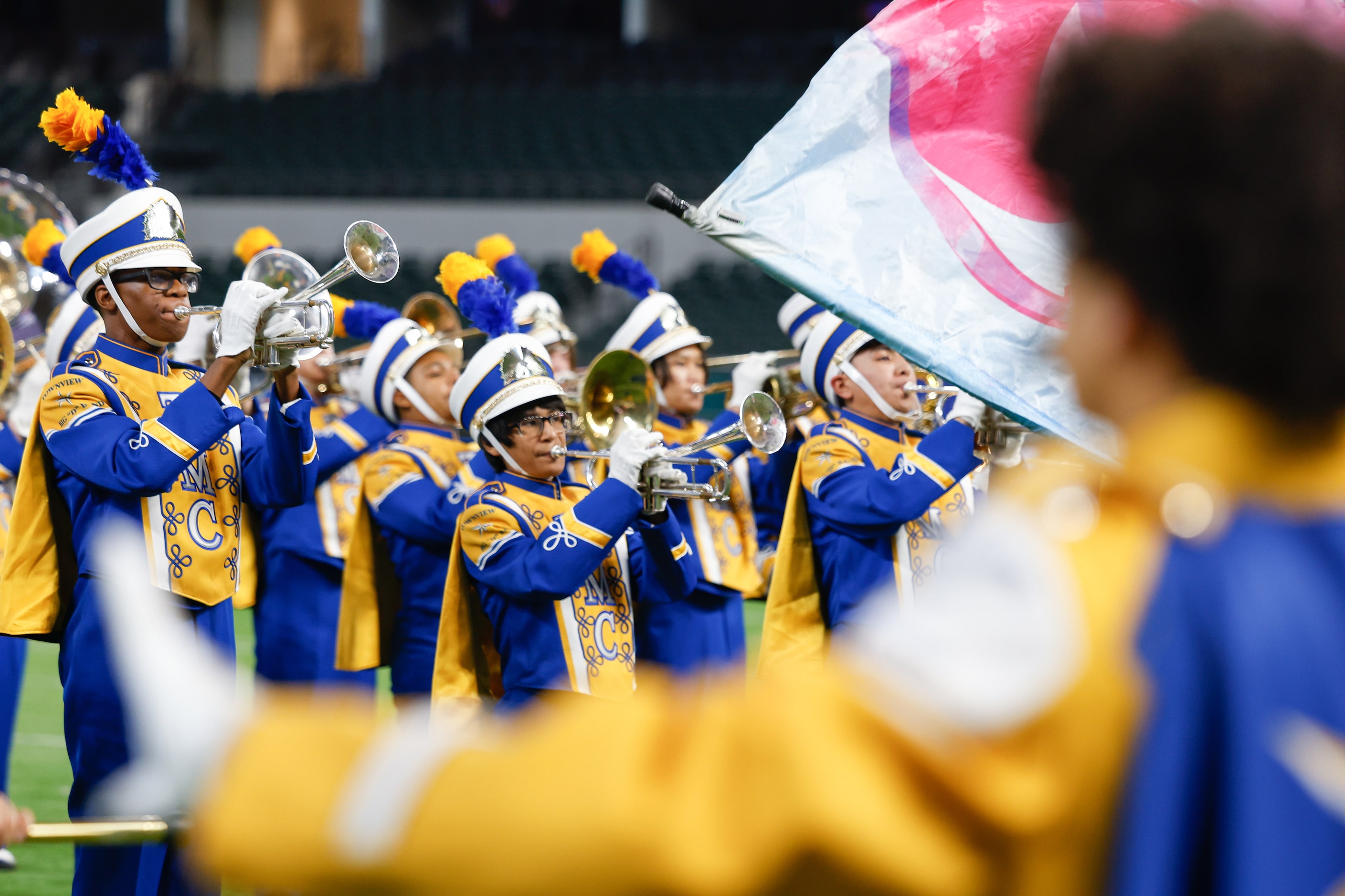 Townview Big “D” Band performs at the Roland Parrish Battle of the Bands at Globe Life Field...